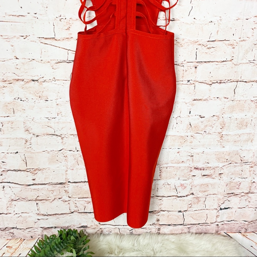 Miss Circle Red Daya Cutout Bandage Dress Small - Picture 9 of 11